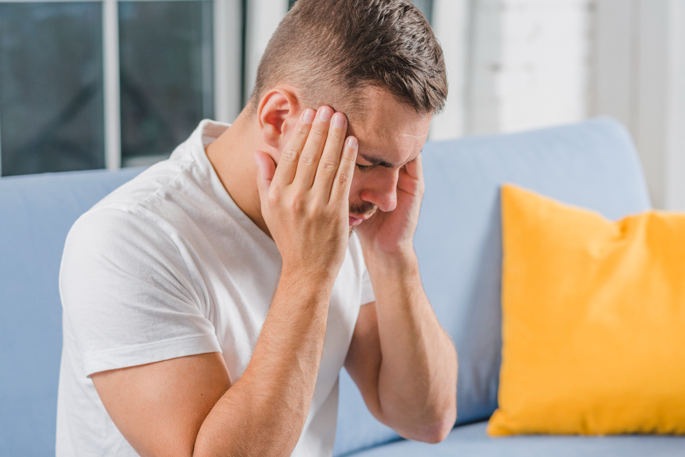 Man experiencing a headache